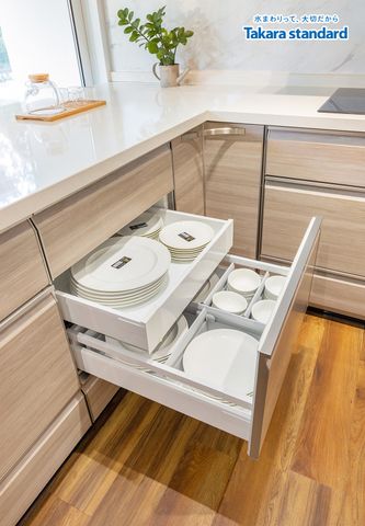Hệ Tủ Bếp Nhật Bản Lemure Cao Cấp Hình Chữ L Màu Vân Gỗ