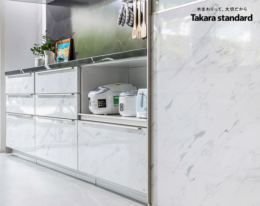 Hệ Tủ Bếp Nhật Bản Cao Cấp Lemure Chữ I Màu LJD - Biệt Thự phố Tây Hồ Tây, Hà Nội