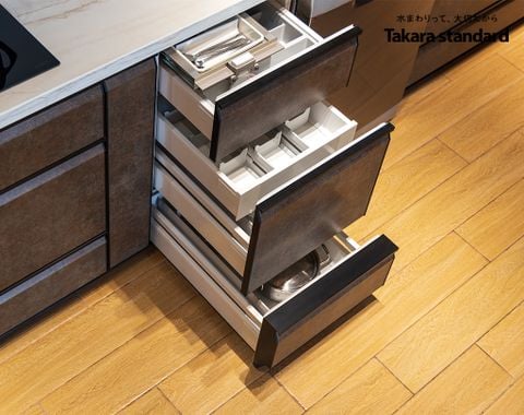 Hệ Tủ Bếp Nhật Bản Cao Cấp Lemure Chữ G Màu LJR - Nhà phố Bình Tân