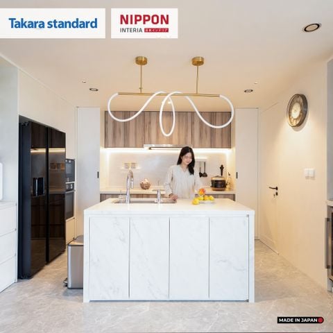 Hệ Tủ Bếp Nhật Bản Cao Cấp Lemure Màu L1T - Đảo Kim Cương
