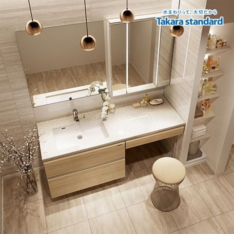 Hệ Tủ Gương Lavabo Eleena (ECV) - Có Bàn Trang Điểm