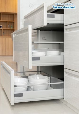 Hệ Tủ Bếp Cao Cấp Treasia Chữ I Màu VBW - Centrosa Hà Đô