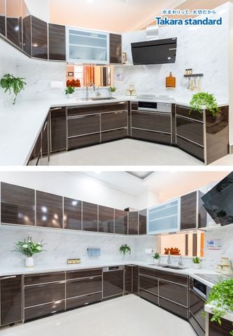 Hệ Tủ Bếp Lemure Hình Chữ U Màu LXB - Nhà phố Q. Bình Thạnh