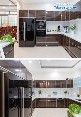 Hệ Tủ Bếp Lemure Hình Chữ U Màu LXB - Nhà phố Q. Bình Thạnh