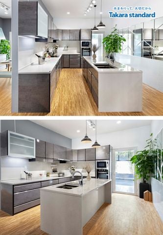 Hệ Tủ Bếp Cao Cấp Treasia Màu VTG - Showroom Takara standard