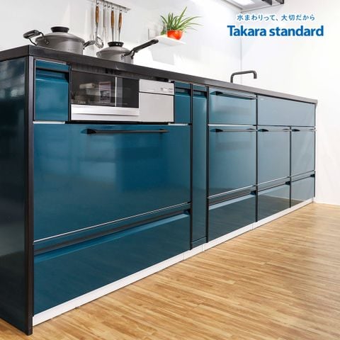 Hệ Tủ Bếp Treasia Cao Cấp Chữ I Màu VSJ - Showroom Takara standard