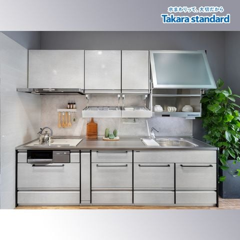 Hệ Tủ Bếp Treasia Cao Cấp Chữ I Màu VTW - Showroom Takara standard