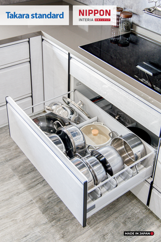 Hệ Tủ Bếp Nhật Bản Cao Cấp Treasia Chữ L Màu VTW - Nhà Phố Đồng Nai