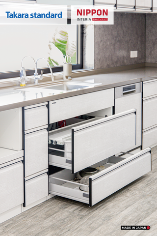 Hệ Tủ Bếp Nhật Bản Cao Cấp Treasia Chữ L Màu VTW - Nhà Phố Đồng Nai