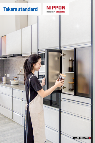 Hệ Tủ Bếp Nhật Bản Cao Cấp Treasia Chữ L Màu VTW - Nhà Phố Đồng Nai