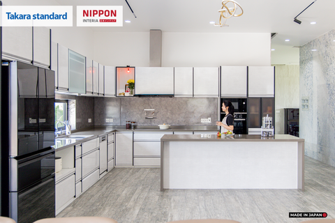 Hệ Tủ Bếp Nhật Bản Cao Cấp Treasia Chữ L Màu VTW - Nhà Phố Đồng Nai