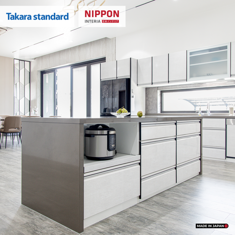 Hệ Tủ Bếp Nhật Bản Cao Cấp Treasia Chữ L Màu VTW - Nhà Phố Đồng Nai
