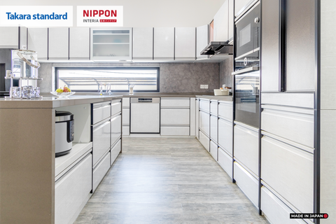 Hệ Tủ Bếp Nhật Bản Cao Cấp Treasia Chữ L Màu VTW - Nhà Phố Đồng Nai