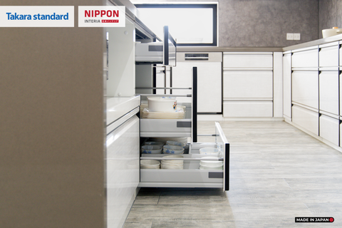 Hệ Tủ Bếp Nhật Bản Cao Cấp Treasia Chữ L Màu VTW - Nhà Phố Đồng Nai