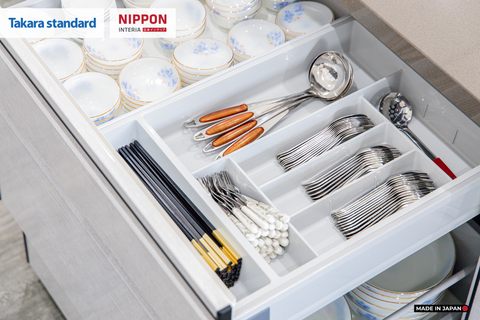 Hệ Tủ Bếp Nhật Bản Cao Cấp Treasia Chữ L Màu VTW - Nhà Phố Đồng Nai