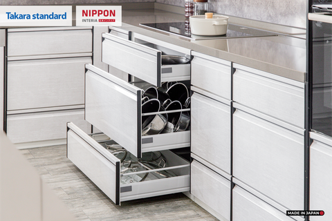 Hệ Tủ Bếp Nhật Bản Cao Cấp Treasia Chữ L Màu VTW - Nhà Phố Đồng Nai