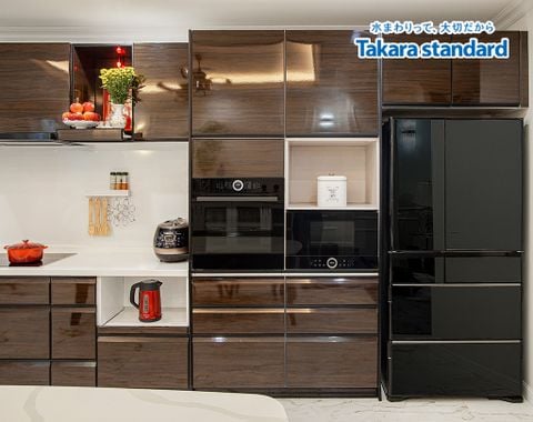 Hệ Tủ Bếp Lemure Cao Cấp Chữ L Màu LGB - Nhà Phố Q. Tân Bình