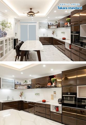 Hệ Tủ Bếp Lemure Cao Cấp Chữ L Màu LGB - Nhà Phố Q. Tân Bình