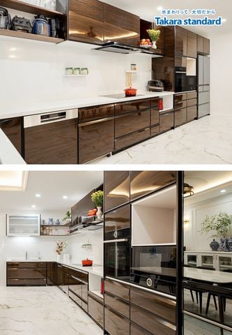 Hệ Tủ Bếp Lemure Cao Cấp Chữ L Màu LGB - Nhà Phố Q. Tân Bình
