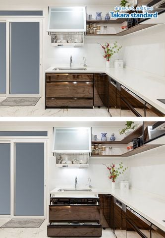 Hệ Tủ Bếp Lemure Cao Cấp Chữ L Màu LGB - Nhà Phố Q. Tân Bình