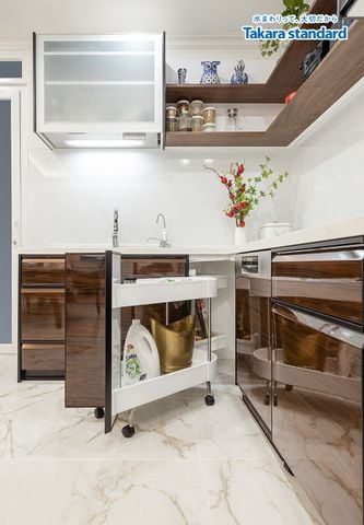Hệ Tủ Bếp Lemure Cao Cấp Chữ L Màu LGB - Nhà Phố Q. Tân Bình