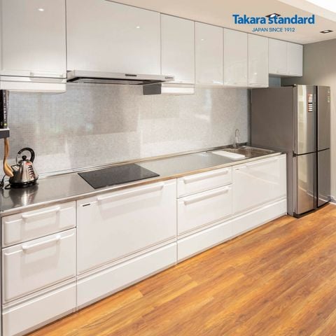 Hệ Tủ Bếp Edel Chữ I Màu ESW - Showroom Điện Biên Phủ