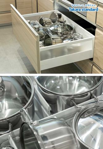 Hệ Tủ Bếp Lemure Chữ L Cao Cấp Màu LCV - Showroom Takara standard