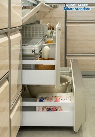 Hệ Tủ Bếp Lemure Chữ L Cao Cấp Màu LCV - Showroom Takara standard