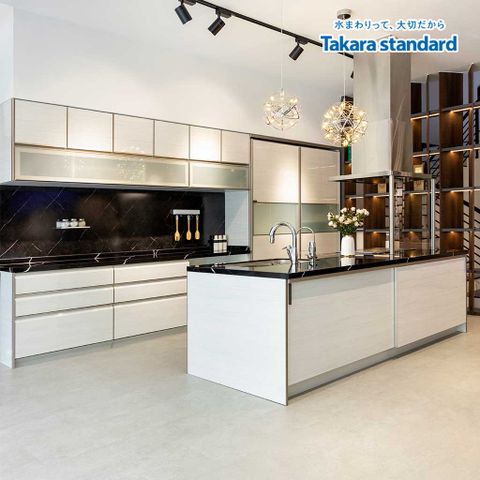 Hệ Tủ Bếp Lemure Cao Cấp Chữ I Màu LXW - Showroom Q2