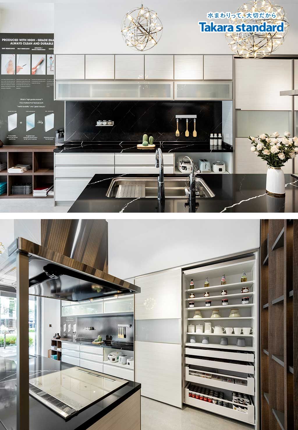 Hệ Tủ Bếp Lemure Cao Cấp Chữ I Màu LXW - Showroom Q2