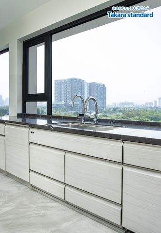 Hệ Tủ Bếp Chữ L Dòng Lemure Cao Cấp Màu LXW - Lakeview City