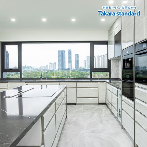 Hệ Tủ Bếp Chữ L Dòng Lemure Cao Cấp Màu LXW - Lakeview City