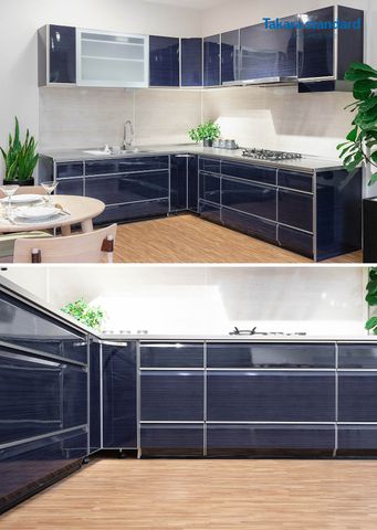 Hệ Tủ Bếp Lemure Chữ L Cao Cấp Màu LUN - Showroom Takara standard