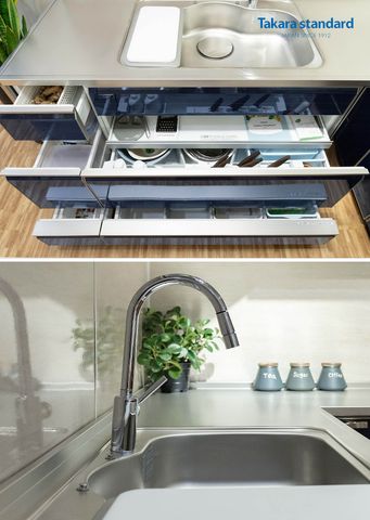 Hệ Tủ Bếp Lemure Chữ L Cao Cấp Màu LUN - Showroom Takara standard