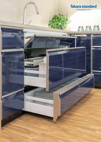 Hệ Tủ Bếp Lemure Chữ L Cao Cấp Màu LUN - Showroom Takara standard