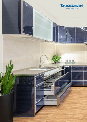 Hệ Tủ Bếp Lemure Chữ L Cao Cấp Màu LUN - Showroom Takara standard