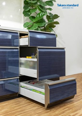 Hệ Tủ Bếp Lemure Chữ L Cao Cấp Màu LUN - Showroom Takara standard