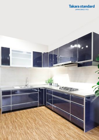 Hệ Tủ Bếp Lemure Chữ L Cao Cấp Màu LUN - Showroom Takara standard