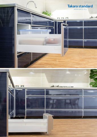 Hệ Tủ Bếp Lemure Chữ L Cao Cấp Màu LUN - Showroom Takara standard