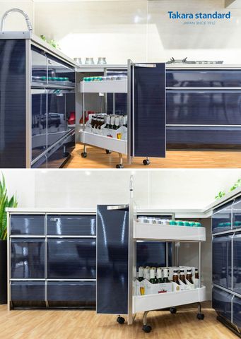 Hệ Tủ Bếp Lemure Chữ L Cao Cấp Màu LUN - Showroom Takara standard