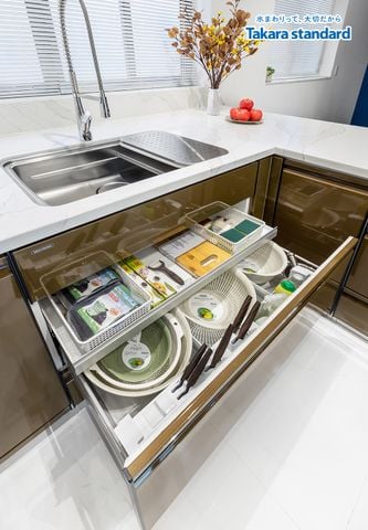 Hệ Tủ Bếp Treasia Cao Cấp Chữ U Màu VAU - Showroom Vạn Phúc