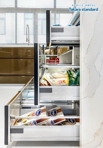 Hệ Tủ Bếp Treasia Cao Cấp Chữ U Màu VAU - Showroom Vạn Phúc