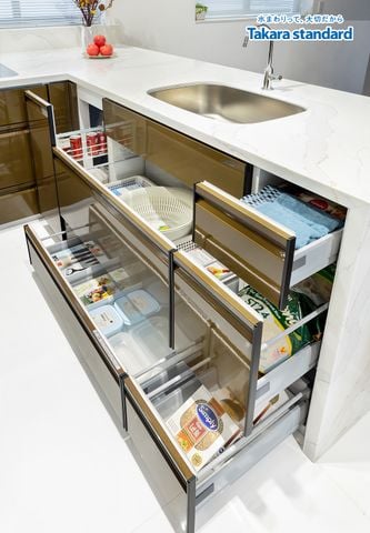 Hệ Tủ Bếp Treasia Cao Cấp Chữ U Màu VAU - Showroom Vạn Phúc