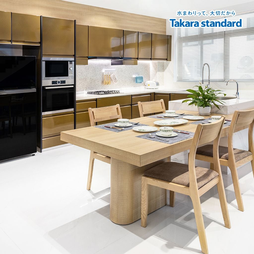 Hệ Tủ Bếp Treasia Cao Cấp Chữ U Màu VAU - Showroom Vạn Phúc