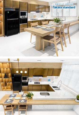 Hệ Tủ Bếp Treasia Cao Cấp Chữ U Màu VAU - Showroom Vạn Phúc