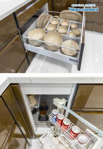 Hệ Tủ Bếp Treasia Cao Cấp Chữ U Màu VAU - Showroom Vạn Phúc