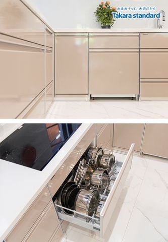 Hệ Tủ Bếp Treasia Cao Cấp Hình Chữ U - Biệt Thự Vinhomes Central Park