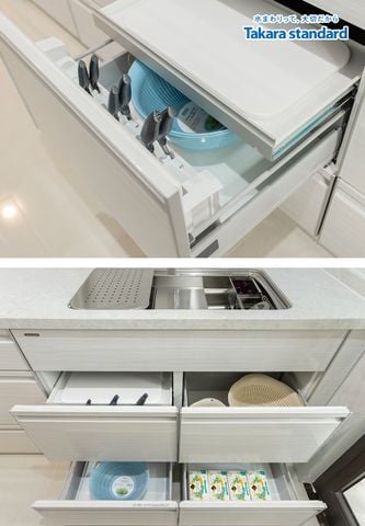 Hệ Tủ Bếp Cao Cấp Treasia Chữ I Màu VBW - Centrosa Hà Đô