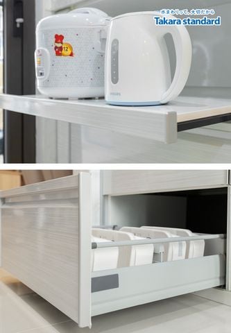 Hệ Tủ Bếp Cao Cấp Treasia Chữ I Màu VBW - Centrosa Hà Đô