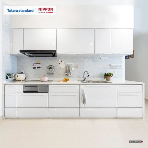 Hệ Tủ Bếp Nhật Bản Cao Cấp Edel Chữ I Màu ESW - Vinhomes Grand Park